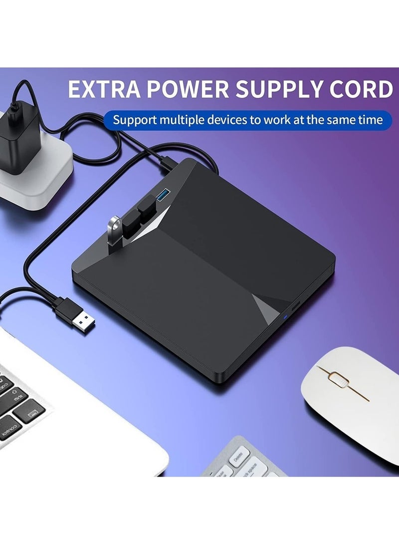 Generic - External CD/DVD Drive For Laptop 7 In 1 USB 3 0 DVD Player Portable CD/DVD Burner External DVD Drive For Laptop Compatible With Laptop Desktop PC Windows 11/10/8/7 Linux - Image 1