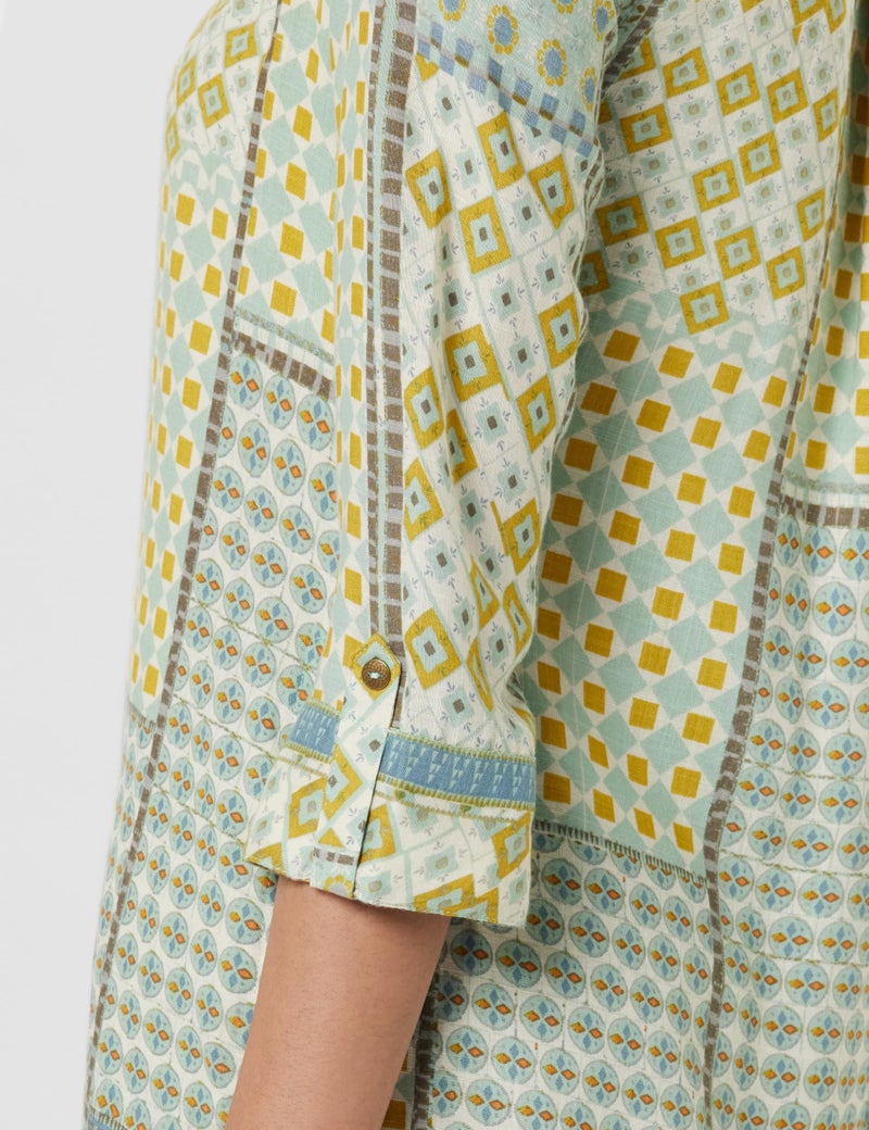 BIBA Rayon Women Printed Straight Fit Kurta Mix and Match(Azul COLLECTION20485_Teal_32) - Image 5
