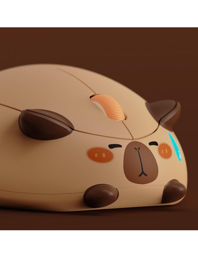 SYOSI Wireless Gaming Mouse Capybara, 2.4G GHz with a USB Receiver, lovely Optical Cordless Cartoon Mice for Computer Laptop Desktop PC iPad, Compatible with Mac Win - Image 2