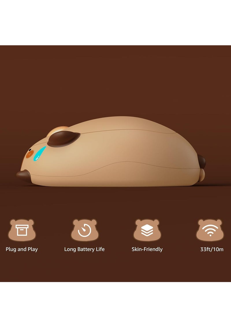 SYOSI Wireless Gaming Mouse Capybara, 2.4G GHz with a USB Receiver, lovely Optical Cordless Cartoon Mice for Computer Laptop Desktop PC iPad, Compatible with Mac Win - Image 3