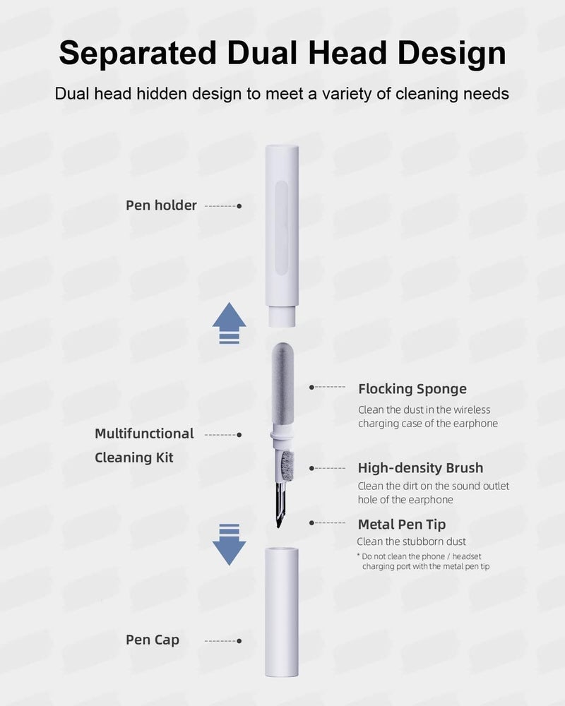 Earbuds Clean Pen Cleaning Pen for Airpods Pro 1 2 3Multi-Function Cleaner Kit Soft Brush for Bluetooth Earphones Case, Wireless Earphones Cleaning Tools for Lego Huawei Samsung MI - Image 2