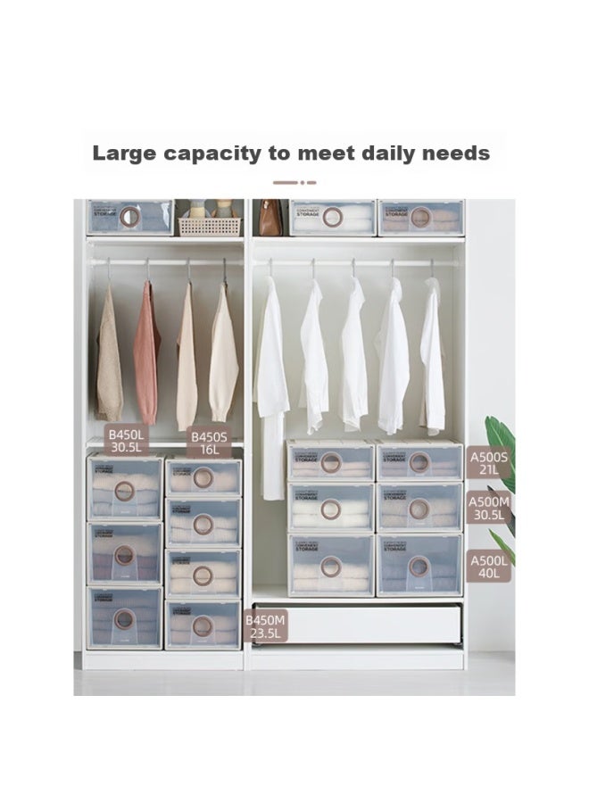 Chahua Large Storage Box, Underwear Organizer, Clothes And Quilt Storage Container, B450s, 16l, Two-pack - Image 2