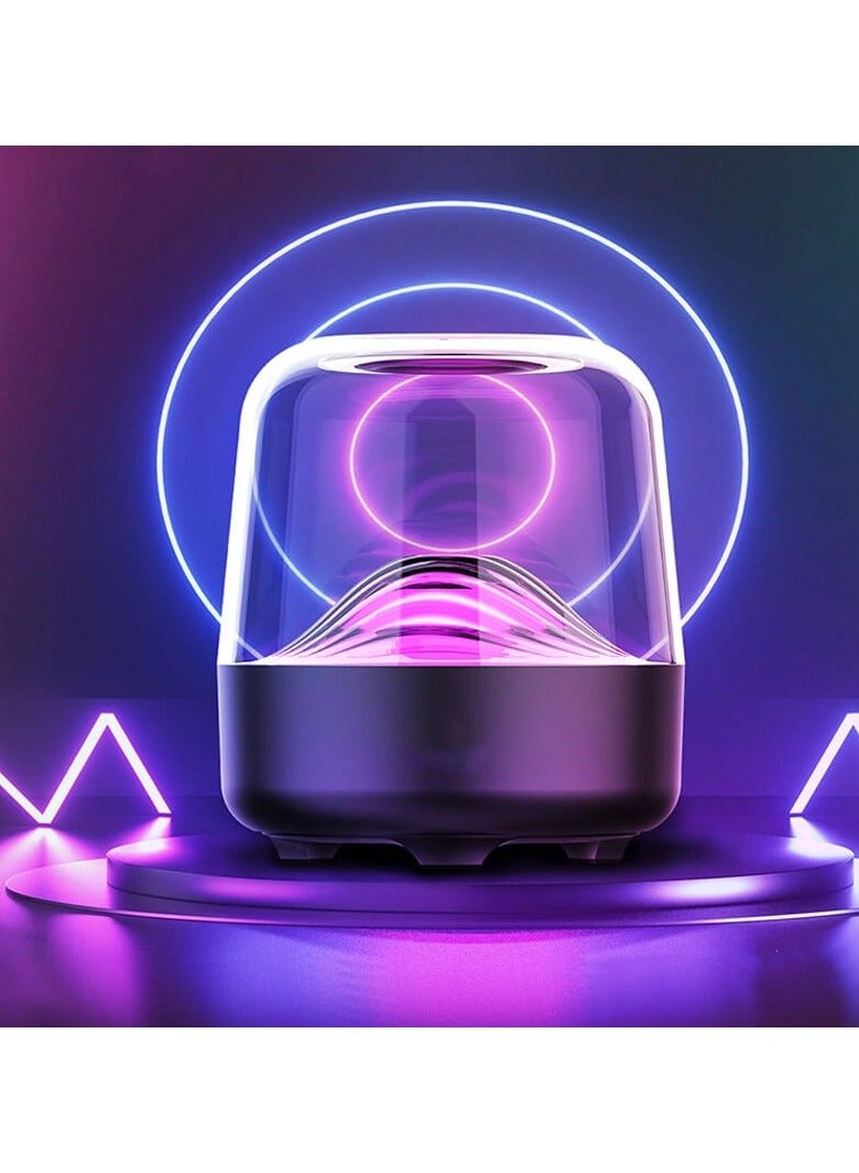 Colorful Light Bluetooth 5.0 Transparent Speaker Portable Wireless Speaker with TF Card Support Creative Sound System with Card Insertion Feature Ideal Gift for Music Lovers - Image 3