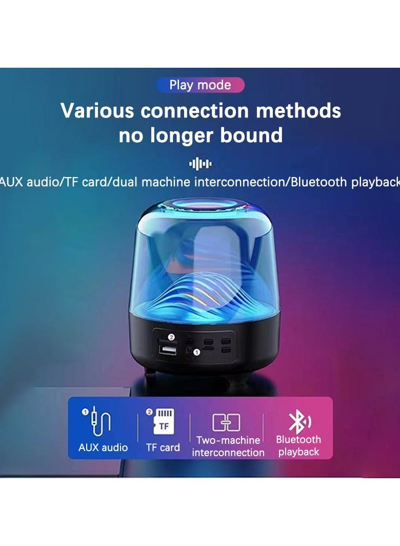 Colorful Light Bluetooth 5.0 Transparent Speaker Portable Wireless Speaker with TF Card Support Creative Sound System with Card Insertion Feature Ideal Gift for Music Lovers - Image 2