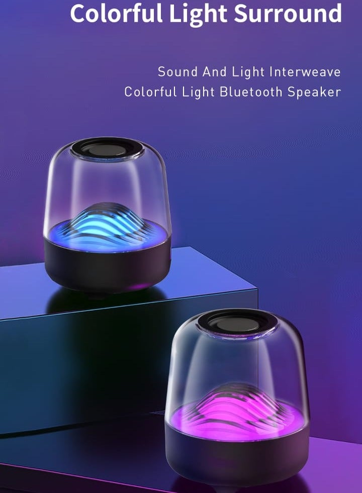 Colorful Light Bluetooth 5.0 Transparent Speaker Portable Wireless Speaker with TF Card Support Creative Sound System with Card Insertion Feature Ideal Gift for Music Lovers - Image 5