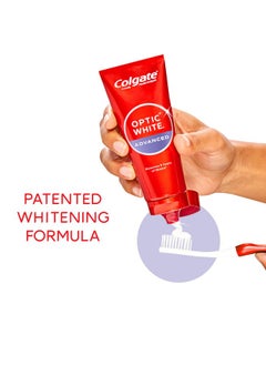 Colgate Colgate Optic White Advanced Hydrogen Peroxide Toothpaste, Teeth Whitening Toothpaste Pack, Enamel-Safe Formula, Helps Remove Tea, Coffee, and Wine Stains, Sparkling White, 3 Pack, 3.2 oz  - Image 4