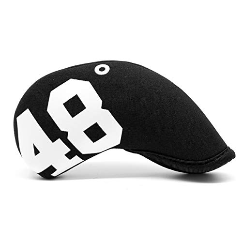barudan golf Big Number Neoprene Golf Wedge Covers Set - 4pcs Iron Covers 48 52 56 60 Degrees - Club Head Covers Headcover for Men Golfers (Black with White#) - Image 4