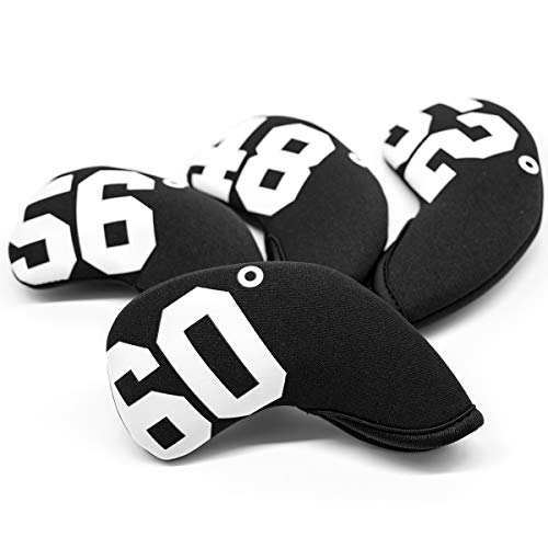 barudan golf Big Number Neoprene Golf Wedge Covers Set - 4pcs Iron Covers 48 52 56 60 Degrees - Club Head Covers Headcover for Men Golfers (Black with White#) - Image 3