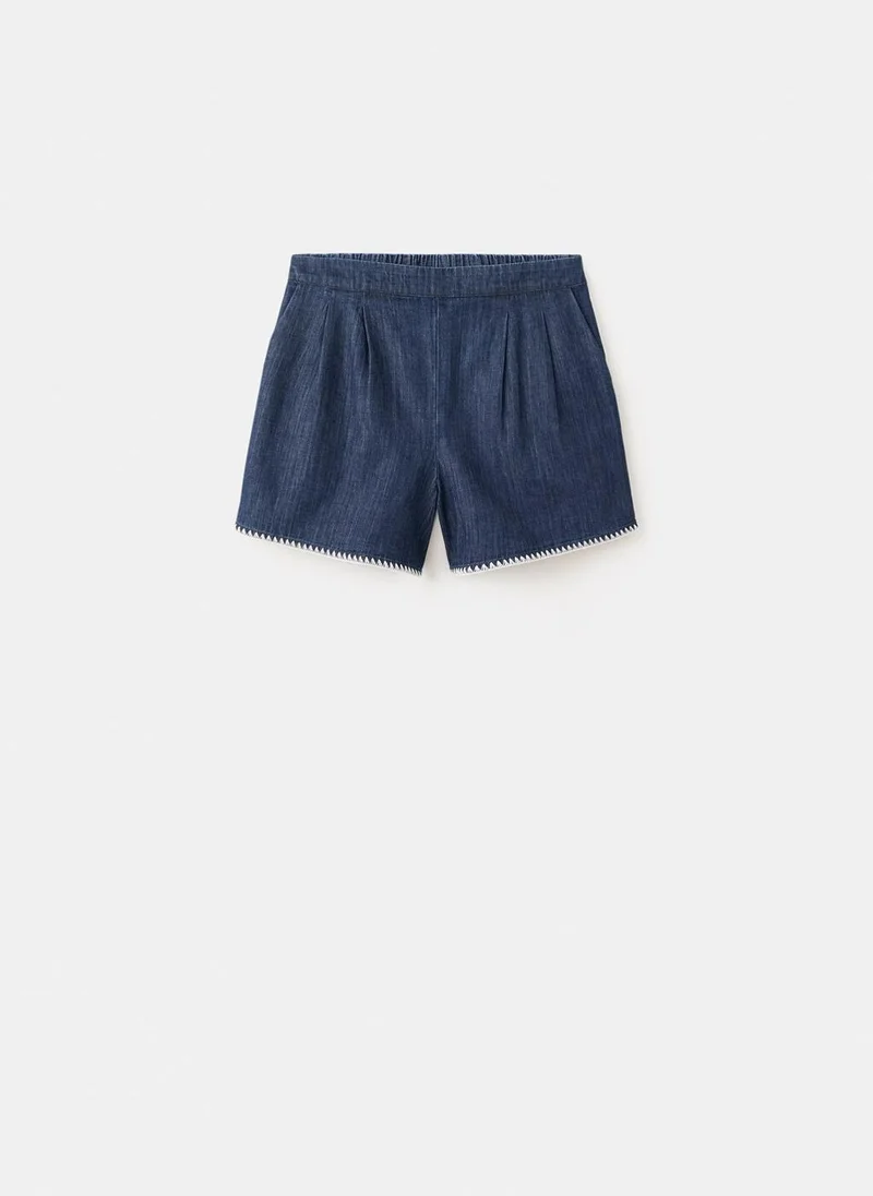 Mango  Jean shorts with contrasting trim for Women | Best Price UAE