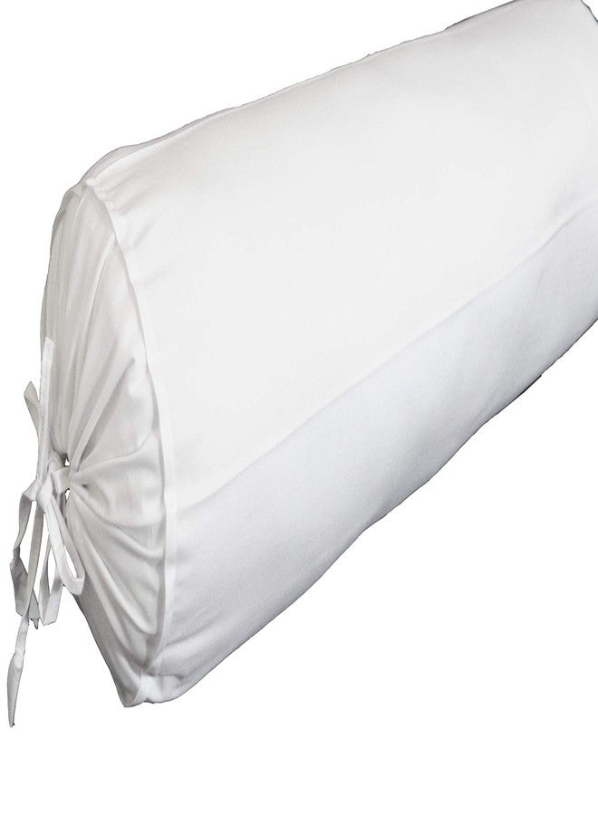 Saffron Neck Roll Pillow Covers White and Black (White, 6" x 16" (15 cm x 40cm)) - Image 5