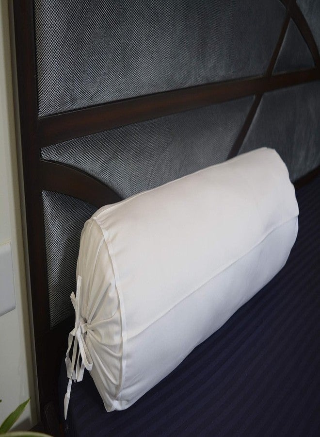 Saffron Neck Roll Pillow Covers White and Black (White, 6" x 16" (15 cm x 40cm)) - Image 3