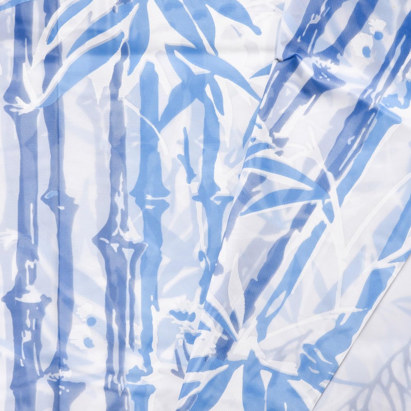 Kuber Industries (Pack of 3) Shower Curtain | 7 Feet | PVC Waterproof Window Curtain | Bathroom Shower Curtain | AC Curtains | Curtains for Bathtub | 8 Rings Curtain | Bamboo Print | Blue - Image 5