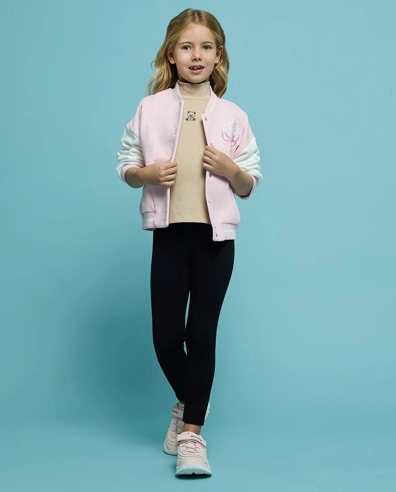 أر أند بي Ribbed Top with High Neck and Long Sleeves