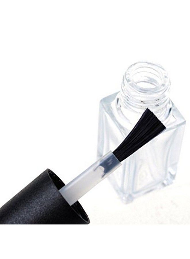 ASTRQLE 5 Pcs 3Ml Empty Transparent Glass Square Bottom Shape Nail Polish Clear Bottles With Balck Cap And Soft Brush For Travel And Home - Image 4