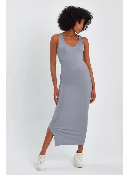 Alexander Gardi Long Pencil Dress with Slit Detail (B23-0077)