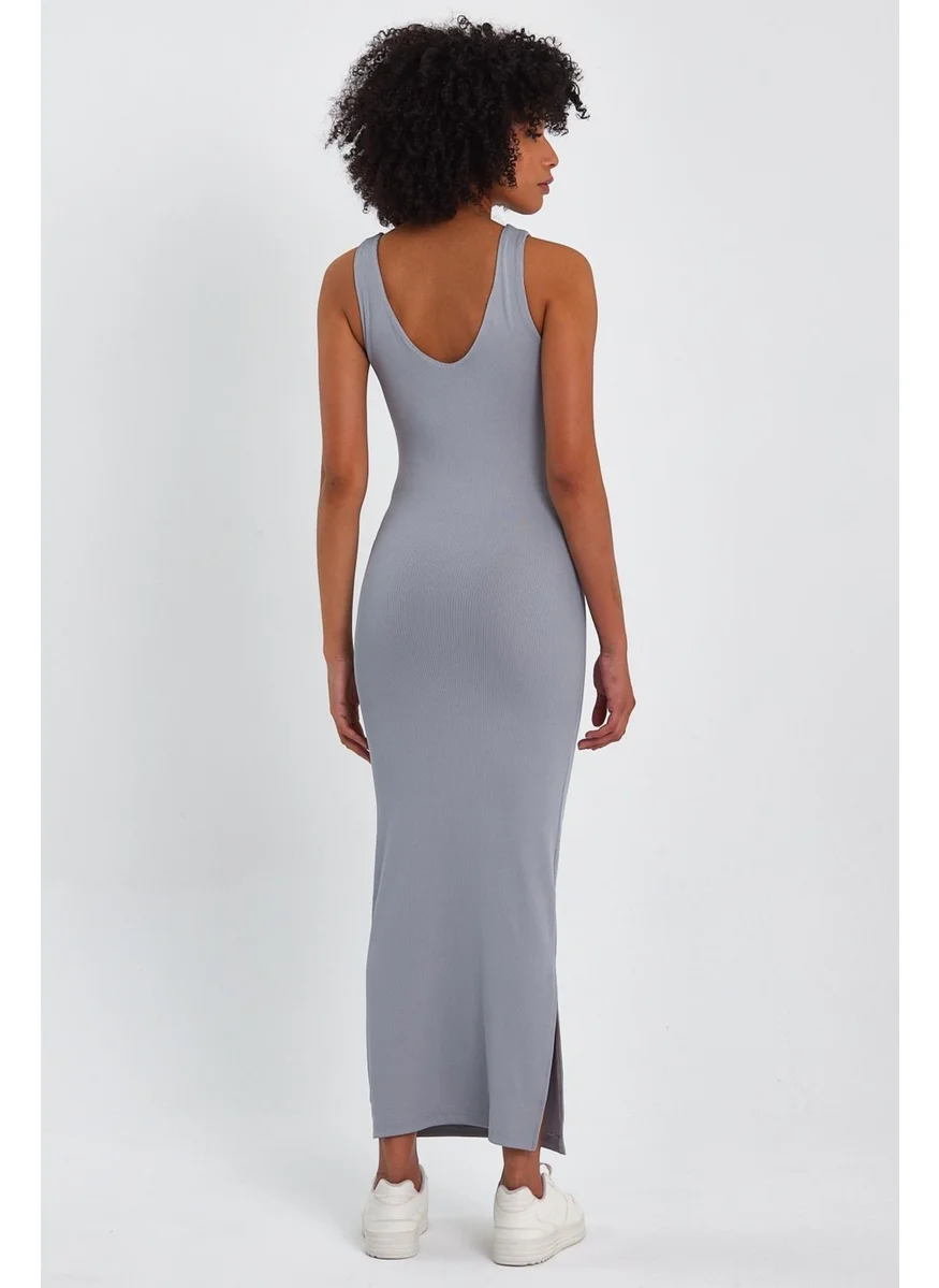 Alexander Gardi Long Pencil Dress with Slit Detail (B23-0077)