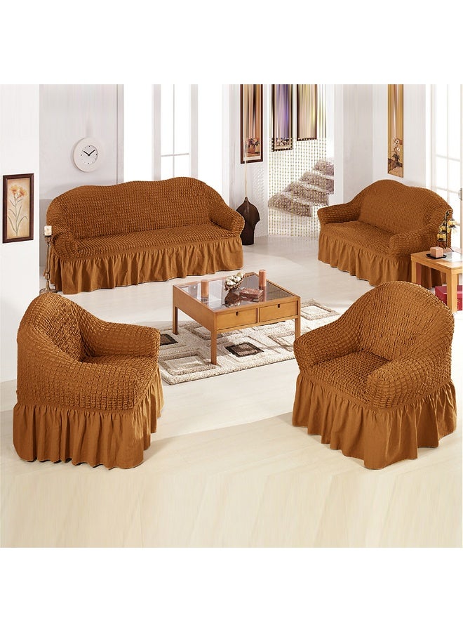 Sofa Cover 4-Pieces Set of  (3+2+1+1) Super Stretchable Anti-Wrinkle Slip Resistant Furniture Protector - Image 1