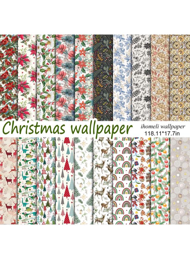 Bluejw Foreign Trade Christmas Self-adhesive Wallpaper Wallpaper Removable Wallpaper Living Room Transformation Wall Stickers CRW001-020 - Image 2