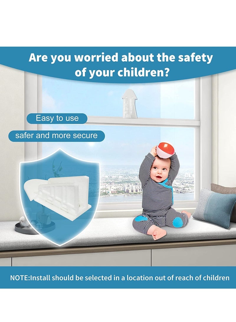 شو وو Window Safety Lock, Sliding Door Child Glass Lock for Doors, Windows, Closet, Stoppers Vertical & Horizontal Windows 10PCS - Image 5