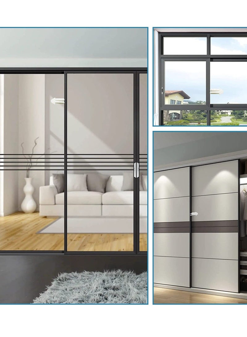 شو وو Window Safety Lock, Sliding Door Child Glass Lock for Doors, Windows, Closet, Stoppers Vertical & Horizontal Windows 10PCS - Image 2