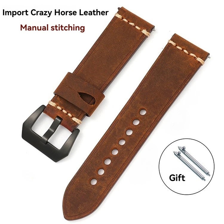 Bluejw 20mm 22mm 24mm Vintage Genuine Leather Watch Strap - Universal Replacement Band for Men Women Sports Accessories - Image 2