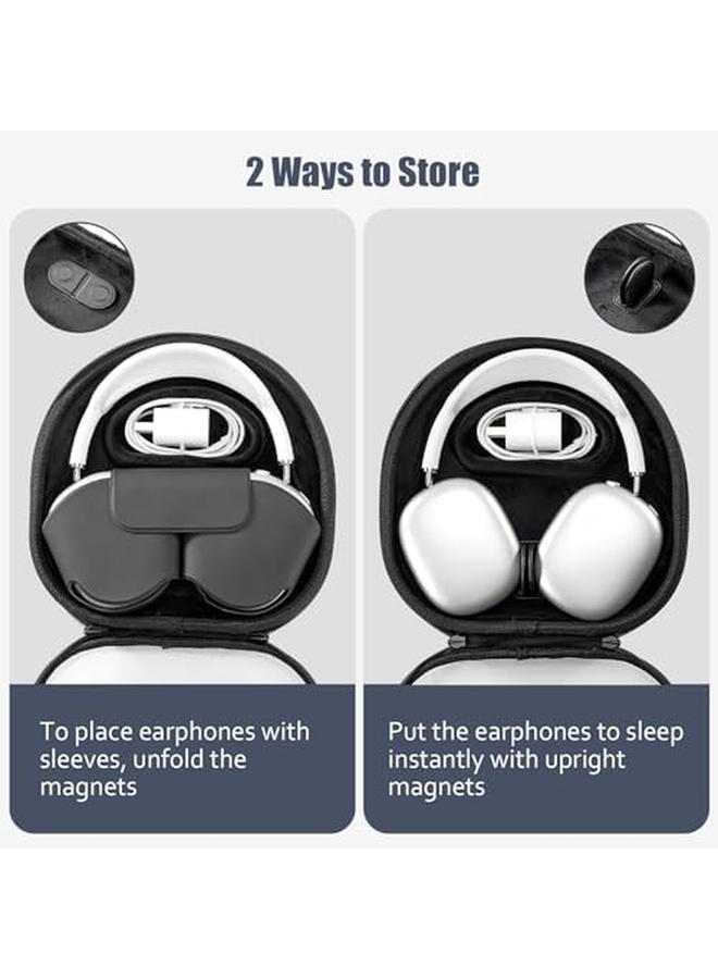 Procases Smart Case For New Airpods Max Headphone Hard Case Supports Sleep Mode Waterproof And Dustproof Protective Portable Organizer Bag Black - Image 3