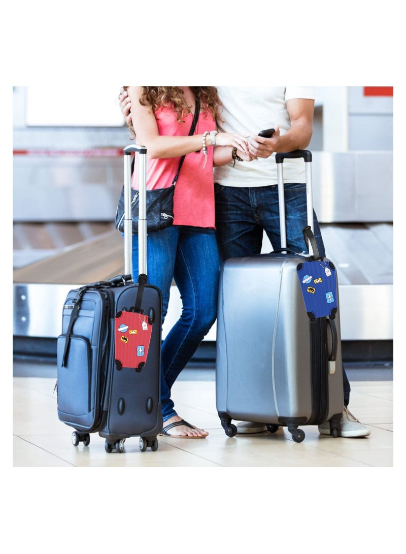 Excefore Luggage Tags Flexible PVC Travel Tags, ID Labels, Colorful Secure Travel Suitcase Bag Baggage Tag Labels for Cabin Bags Carry On Luggage and Suitcases (10 Pack)  - Image 3