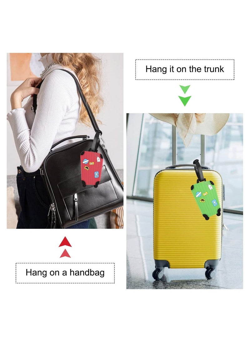 Excefore Luggage Tags Flexible PVC Travel Tags, ID Labels, Colorful Secure Travel Suitcase Bag Baggage Tag Labels for Cabin Bags Carry On Luggage and Suitcases (10 Pack)  - Image 4