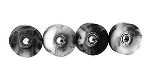 Teak Tuning Apex 61D Urethane Fingerboard Wheels Slim Bowl Shaped 75mm Diameter ABEC9 Stealth Bearings Made in The USA Grey White Swirl Colorway - Image 5