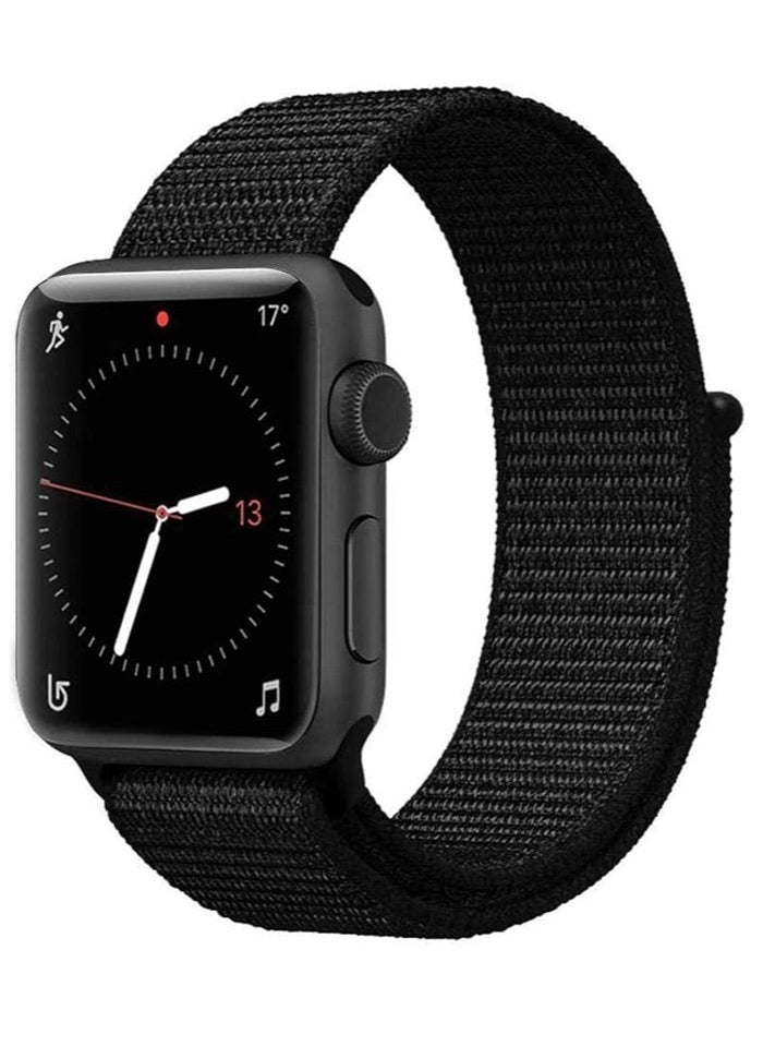 Nylon Sport Band for Apple Watch 41mm 38mm, Soft Replacement Strap for iWatch Series 4/3/2/1 (Black)