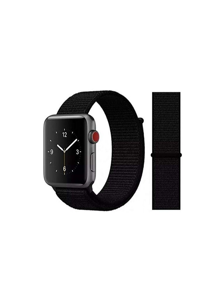 Nylon Sport Band for Apple Watch 41mm 38mm, Soft Replacement Strap for iWatch Series 4/3/2/1 (Black)