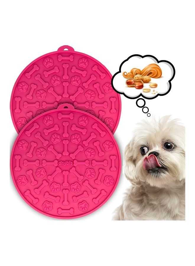 NIBEMINENT Silicone Slow Feeder Dog Treat Dispensing Mat Pink 15 x 15cm - Image 1