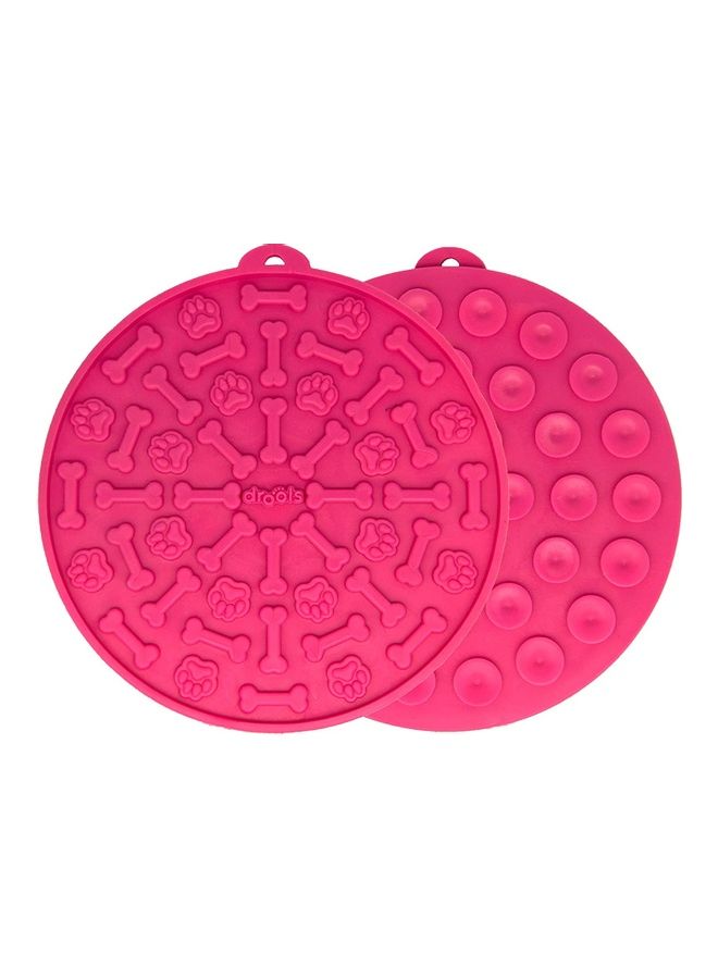 NIBEMINENT Silicone Slow Feeder Dog Treat Dispensing Mat Pink 15 x 15cm - Image 2