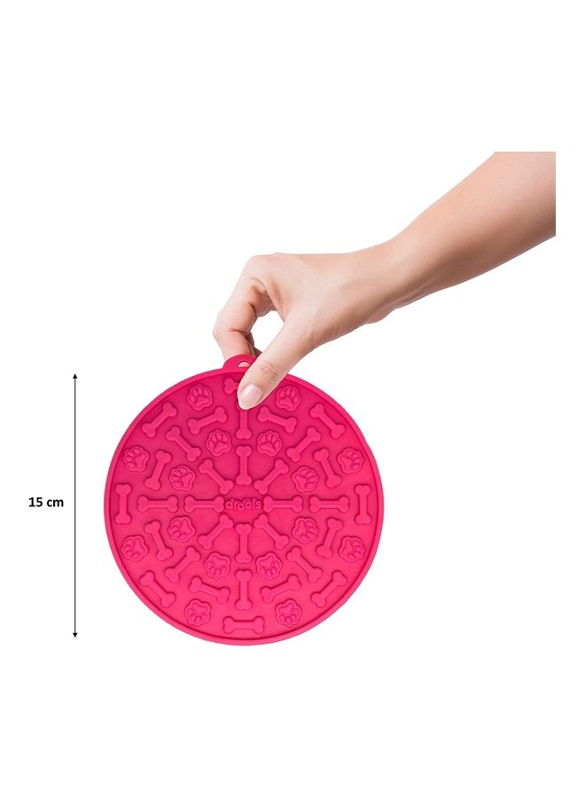 NIBEMINENT Silicone Slow Feeder Dog Treat Dispensing Mat Pink 15 x 15cm - Image 3