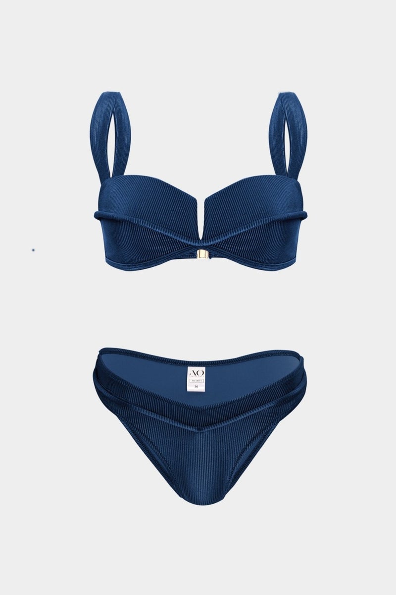 Açelya Okcu Acelya Okcu Premium Textured Piping Detailed Rhea Fit Women's Bikini Bottom  - Image 2