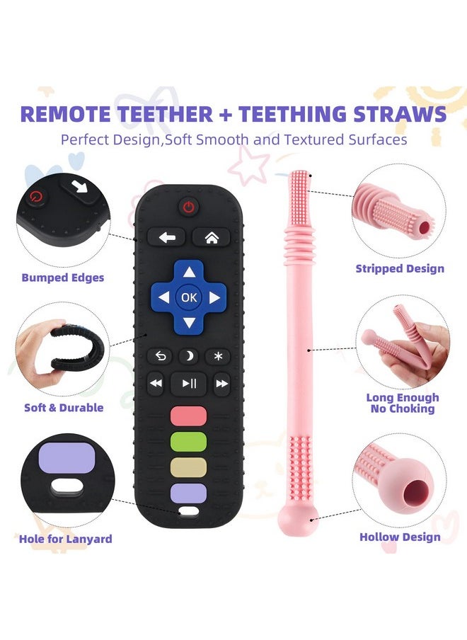 Yinghezu Teething Toys For Babies 0-6 6-12 12-18 Months Bpa Free Teething Sticks And Remote Teether For Babies Baby Sensory Chew Toys For Infants Babies 0-18 Months  - Image 2