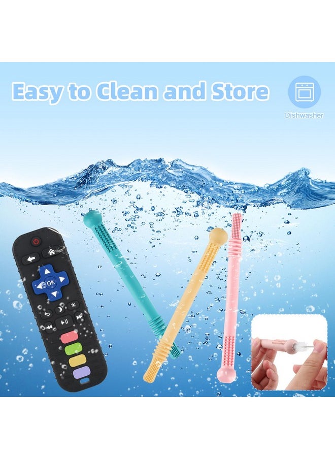 Yinghezu Teething Toys For Babies 0-6 6-12 12-18 Months Bpa Free Teething Sticks And Remote Teether For Babies Baby Sensory Chew Toys For Infants Babies 0-18 Months  - Image 3
