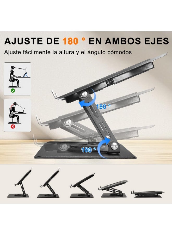 Laptop Cooling Stand – Silent 360° Rotating Base with Built-in Fan – Adjustable Support for 10–17 Inch Laptops – Compact & Daily Use Friendly - Image 2