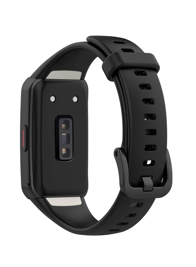 Compatible with Honor Band 6 Wristband/Huawei Band 6 Wristband, Quick Release Soft TPU Stainless Metal Clasp Replacement Bands for Honor Band 6/Huawei Band 6 - Image 2