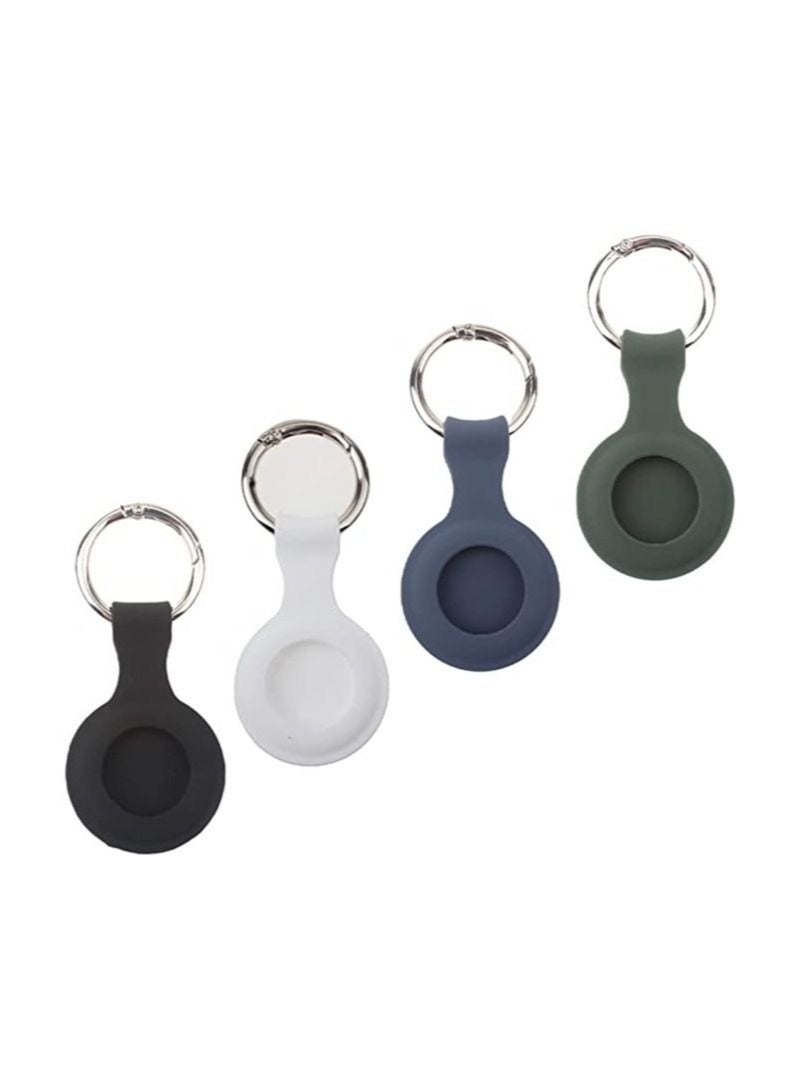 4 Packs Anti Lost Case for AirTag Finder 2021 Protective Case Cover with Keychain Ring Compatible with Air Tags, Easy Carry and Flexible Tag Holder Keeps Signal Strong (Silicone 4 PCS) - Image 1