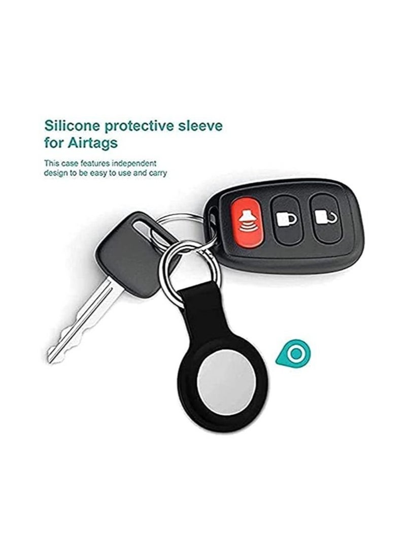 4 Packs Anti Lost Case for AirTag Finder 2021 Protective Case Cover with Keychain Ring Compatible with Air Tags, Easy Carry and Flexible Tag Holder Keeps Signal Strong (Silicone 4 PCS) - Image 4