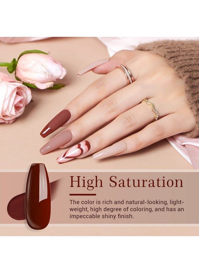 AZUREBEAUTY - Dip Powder Nail Kit Starter 4 Colors Skin Nude Brown Glitter Acrylic Dipping Powder Liquid Set With Basetop Coat Activator For Daily French Nail Art Manicure Diy Gift 12 Pcs - Image 1