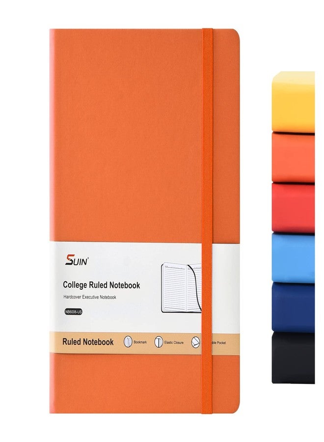 SUIN Hardcover-Journal-Notebooks, A5 Lined Journals Notebook for Writing 200 Pages, 8.2 x 5.5 inch, Classic Ruled Notebooks for Work/Travel/College (Orange- 1 Pack) - Image 1