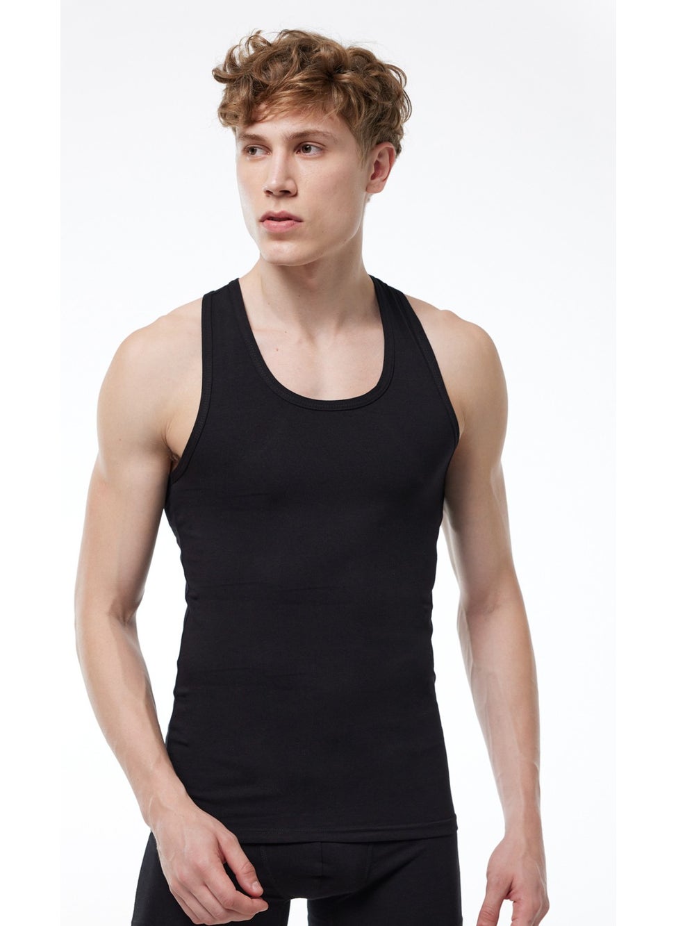 Malabadi Black 2 Pack Economical Men's Boxer Cotton Undershirt 094  - Image 1