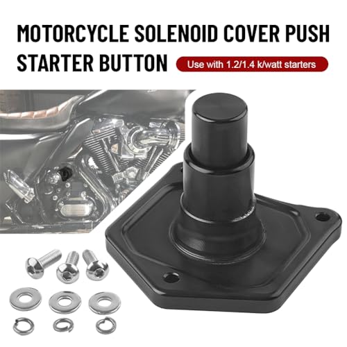 GZYF Motorcycle Solenoid Cover Push Starter Button 1.2/1.4 k/watt for Harley Big Twin 1991-Later, Black - Image 3