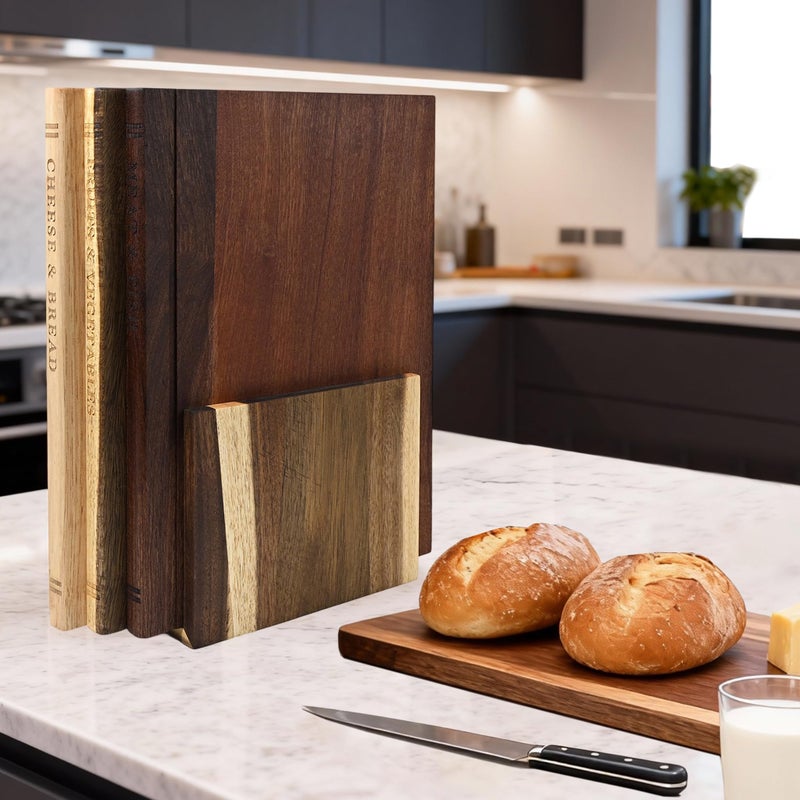 GDGJWL Acacia Wood Cutting Board Book Set, 3-Piece Decorative Chopping Boards with Stand | Book-Shaped Design| Dishwasher Safe for Easy Cleaning | Ideal for Meat, Vegetables | Unique Gift for Home Cooks - Image 1