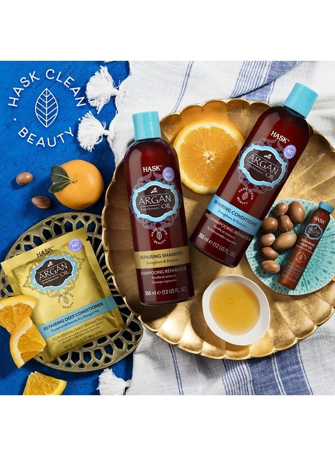 HASK ARGAN OIL Repairing Shampoo + Conditioner Set for All Hair Types, Color Safe, Gluten-Free, Sulfate-Free, Paraben-Free, Cruelty-Free - 1 Shampoo and 1 Conditioner - Image 5