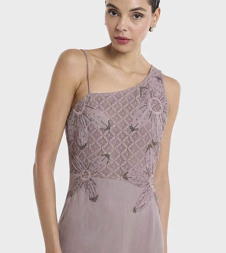 BCBG Women'S One-Shoulder Embellished Dress