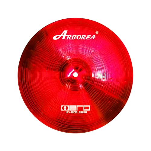 Arborea Cymbal Set for Drummer 7 pcs Red Hero Series Include 14"Hihats 16"Crash 20"Ride Bonus 10" Splash 16"Ozone Stacker 18" China Cymbal Plus Bag - Image 4