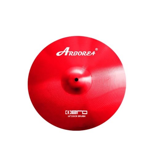Arborea Cymbal Set for Drummer 7 pcs Red Hero Series Include 14"Hihats 16"Crash 20"Ride Bonus 10" Splash 16"Ozone Stacker 18" China Cymbal Plus Bag - Image 2